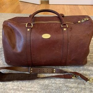 Brooks Brothers football leather duffle bag